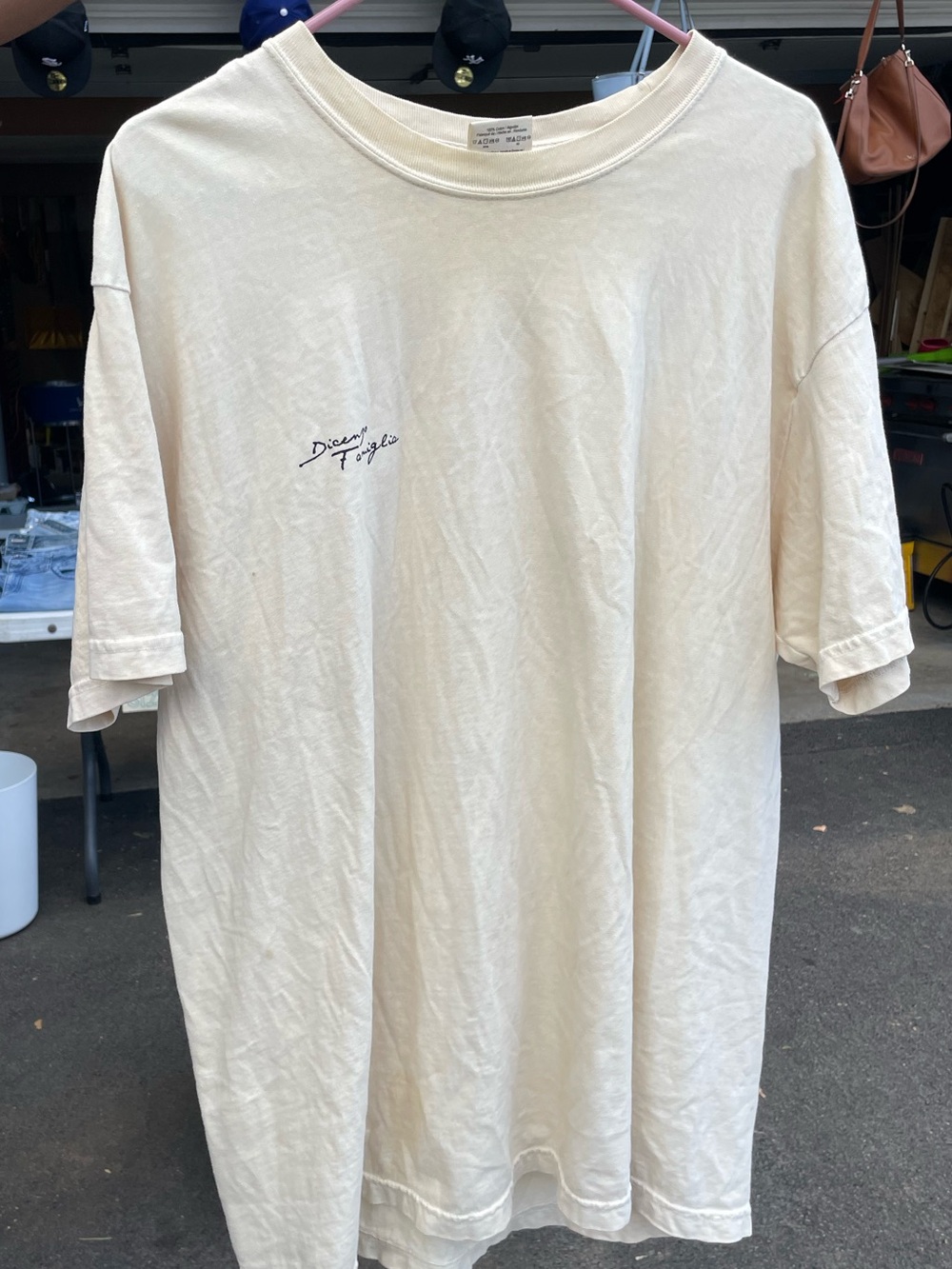Comfort Colors Cream Short-Sleeve Tee with Small Script Logo